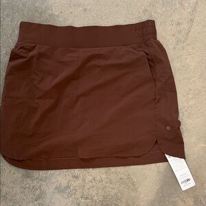 Brown Skort with Elastic Waistband